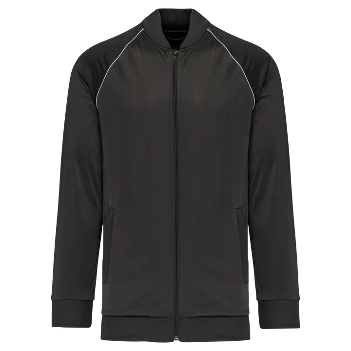 Unisex-Trainingsjacke mit Reißverschluss und Paspel Dark Grey