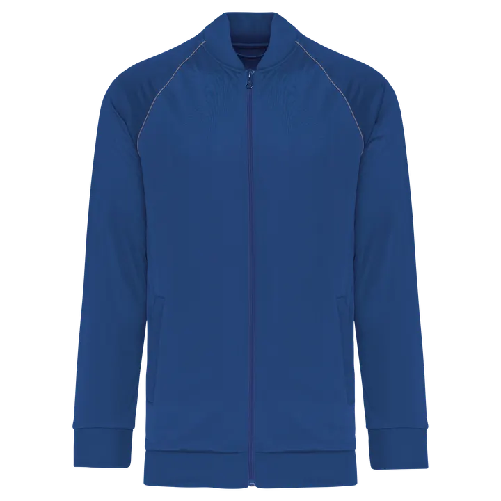 Unisex-Trainingsjacke mit Reißverschluss und Paspel Dark Royal Blue