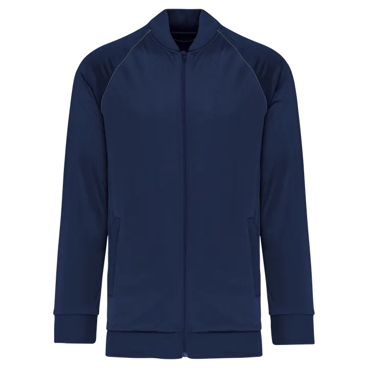 Unisex-Trainingsjacke mit Reißverschluss und Paspel Sporty Navy