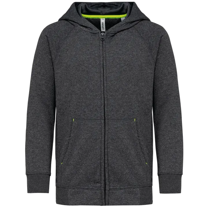 Kinderjacke mit Reißverschluss und Kapuze Dark Grey Heather