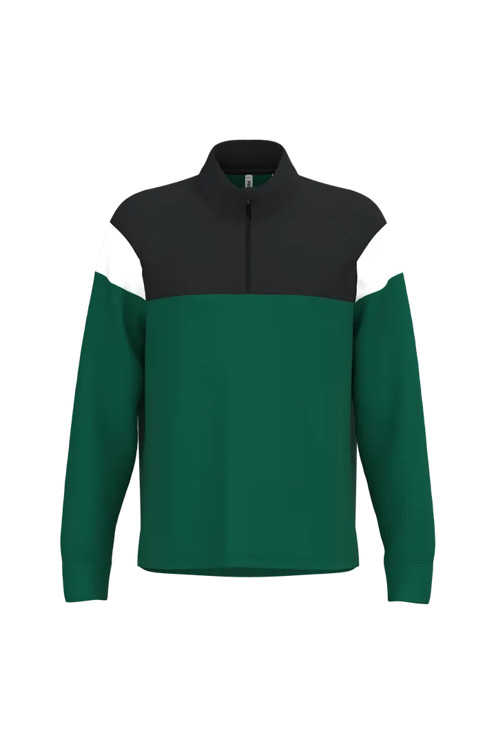 Sweat d'entrainement 1/4 zip unisexe Dark Green / Black
