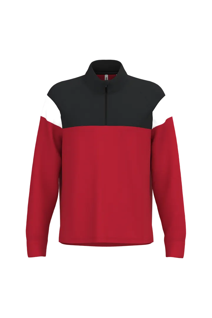 Sweat d'entrainement 1/4 zip unisexe Sporty Red / Black