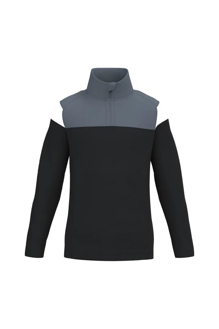 Kinder Trainings-Sweatshirt mit 1/4 Reißverschluss Black / sporty grey