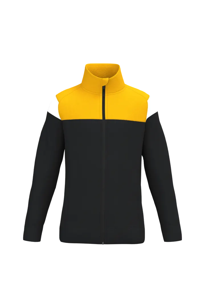 Kinder Trainingsjacke mit Reißverschluss Black / Sporty Yellow