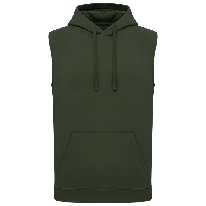 Unisex-Kapuzenpullover ohne Ärmel Sporty Khaki