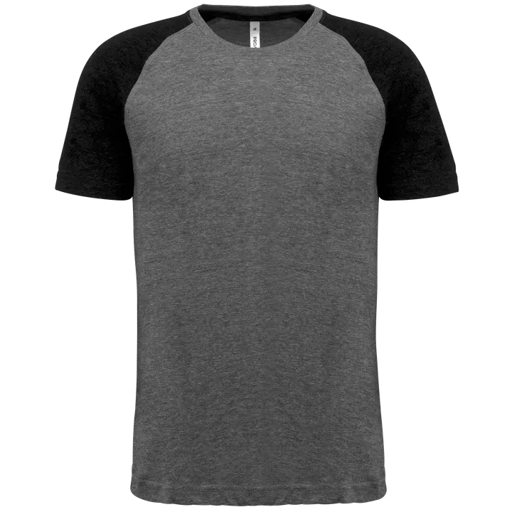 T-shirt triblend bicolore sport manches courtes unisexe Grey Heather / Black Heather
