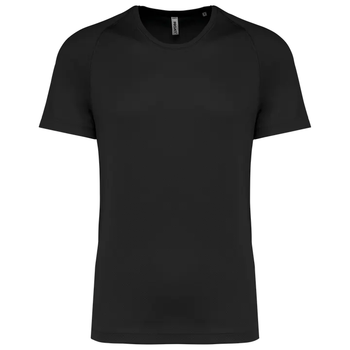 Herren-Sportshirt aus Recyclingmaterial mit Rundhalsausschnitt Black