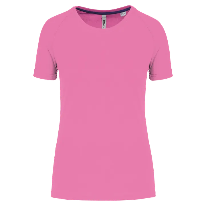 Damen-Sportshirt aus Recyclingmaterial mit Rundhalsausschnitt Deep Pink