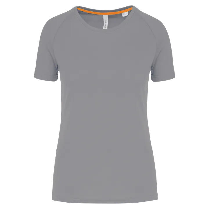 Damen-Sportshirt aus Recyclingmaterial mit Rundhalsausschnitt Fine Grey