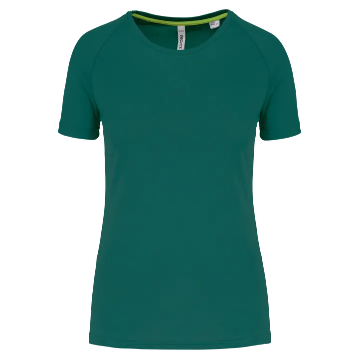 Damen-Sportshirt aus Recyclingmaterial mit Rundhalsausschnitt Gingko Green