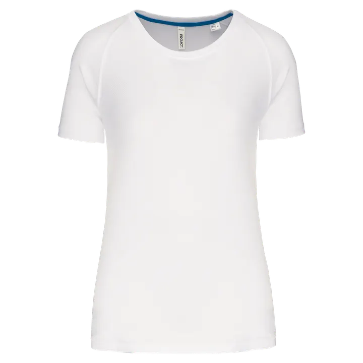 Damen-Sportshirt aus Recyclingmaterial mit Rundhalsausschnitt White
