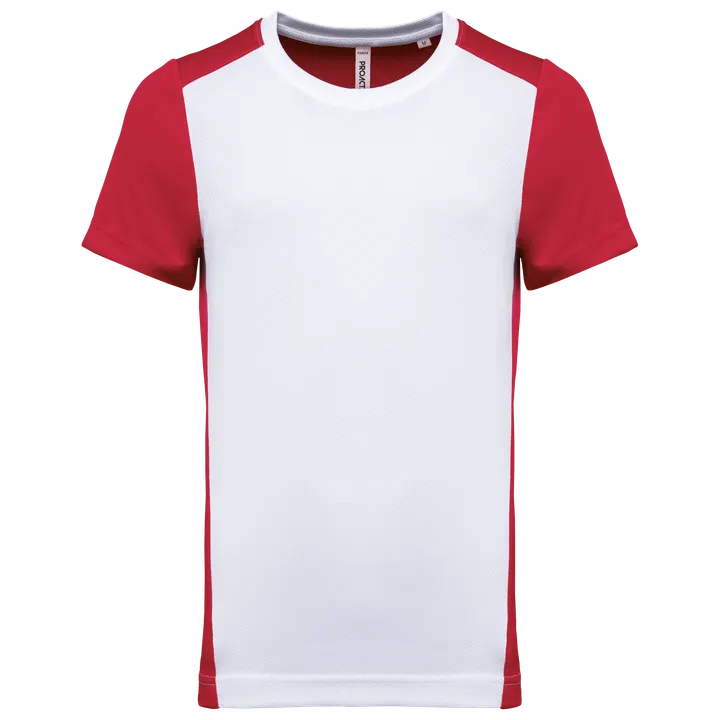 T-shirt de sport écoresponsable bicolore homme White / Red