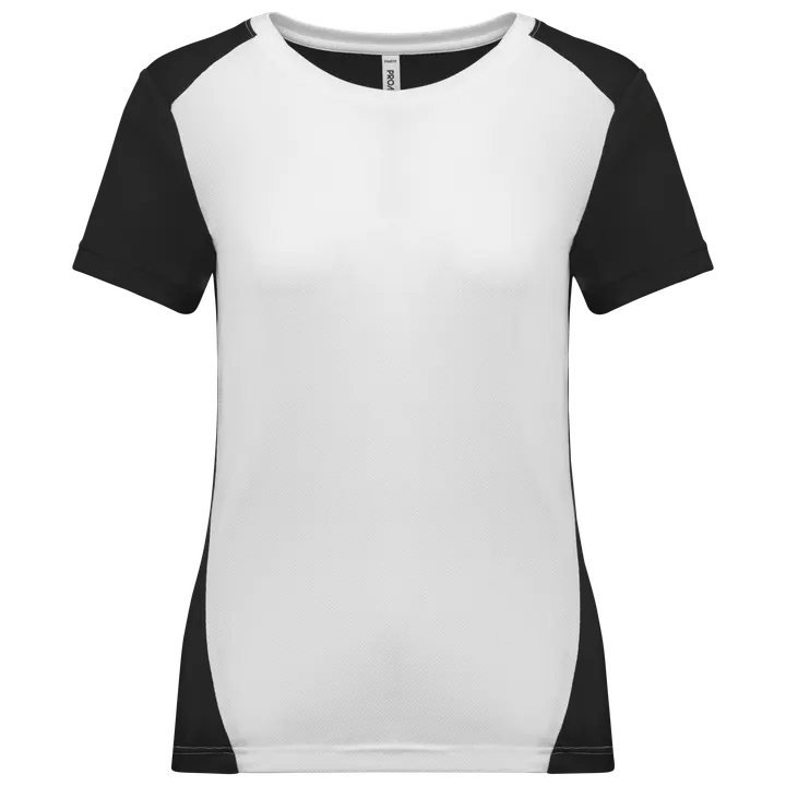 T-shirt de sport écoresponsable bicolore femme White / Black