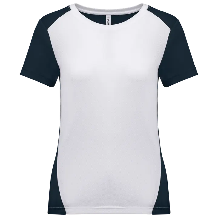 T-shirt de sport écoresponsable bicolore femme White / Navy