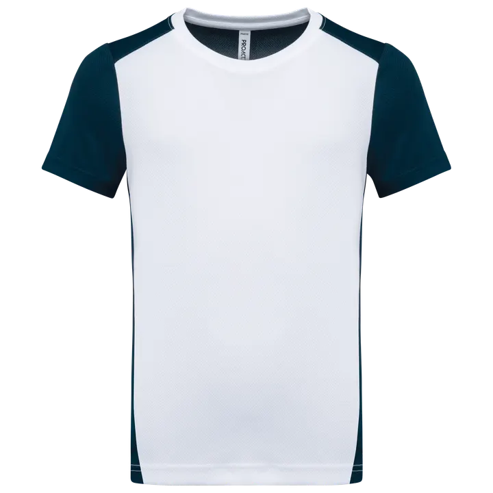 T-shirt de sport écoresponsable bicolore enfant White / Navy