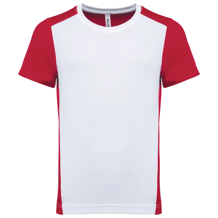 T-shirt de sport écoresponsable bicolore enfant White / Red