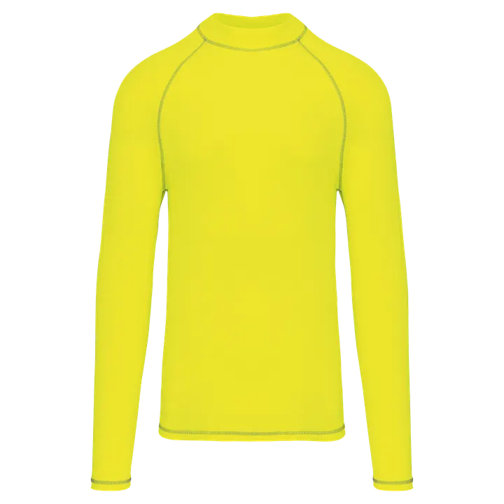 T-shirt technique à manches longues avec protection anti-UV unisexe Fluorescent Yellow