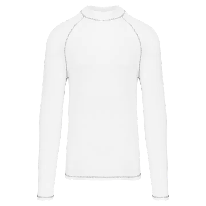 T-shirt technique à manches longues avec protection anti-UV unisexe White
