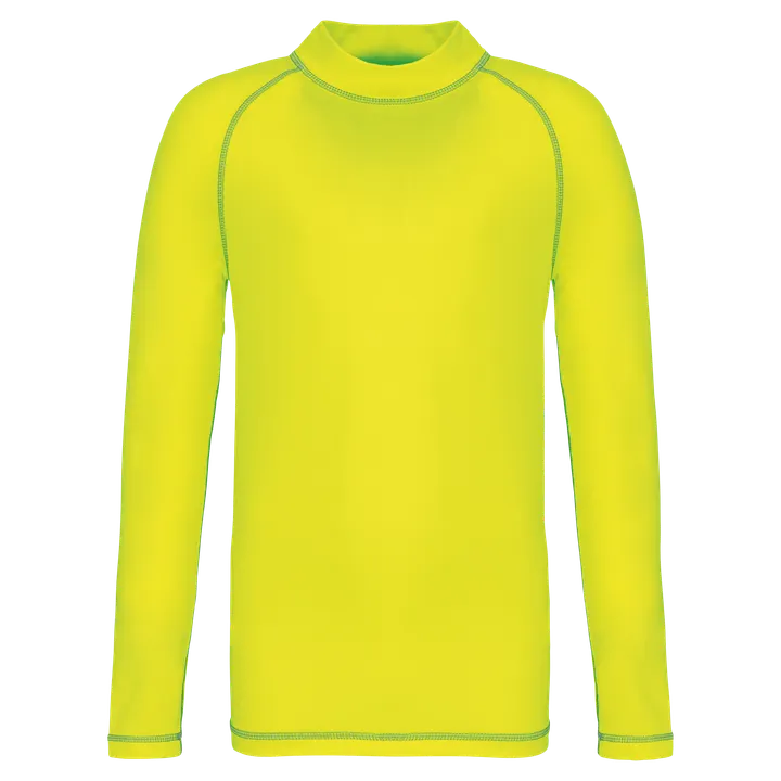 T-shirt technique à manches longues avec protection anti-UV enfant Fluorescent Yellow