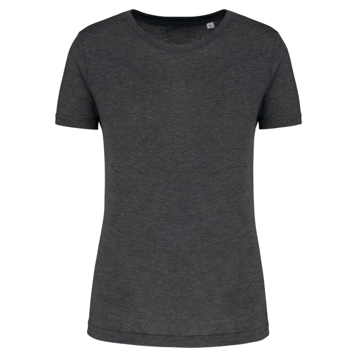 Damen-Triblend-Sportshirt mit Rundhalsausschnitt Dark Grey Heather