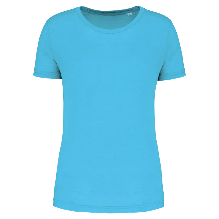 Damen-Triblend-Sportshirt mit Rundhalsausschnitt Light Turquoise