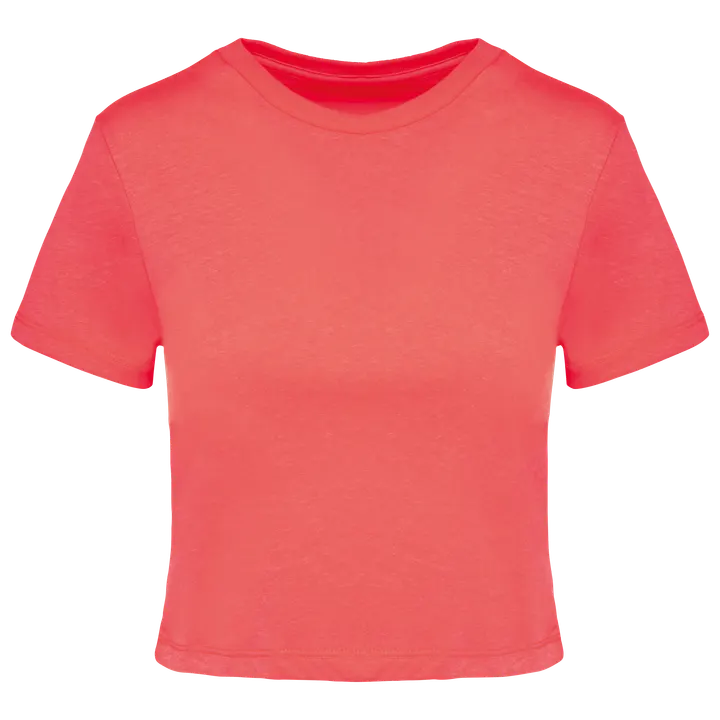 Triblend-Crop Top für Damen Coral