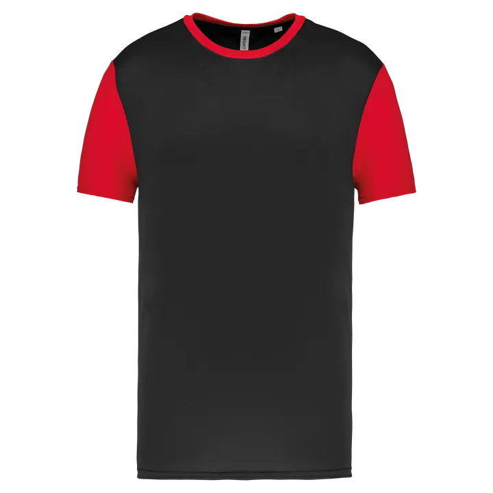 Unisex-Multisport-Kurzarmtrikot zweifarbig Black / Sporty Red