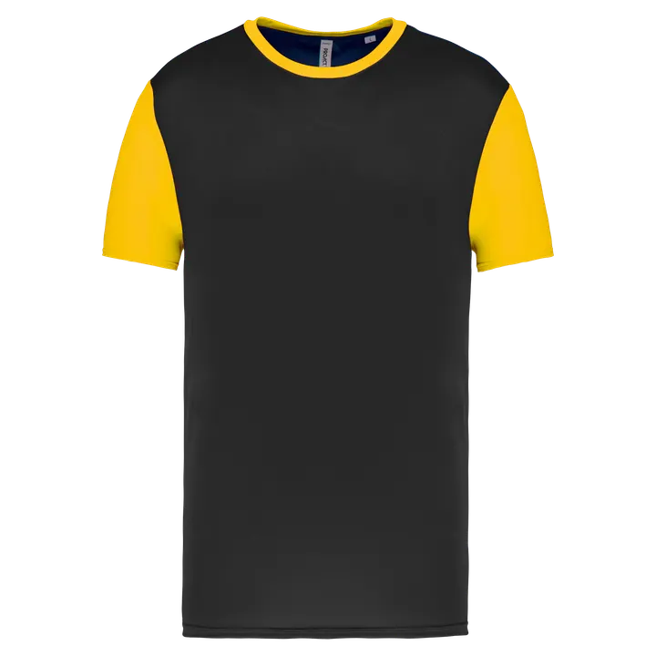Unisex-Multisport-Kurzarmtrikot zweifarbig Black / Sporty Yellow