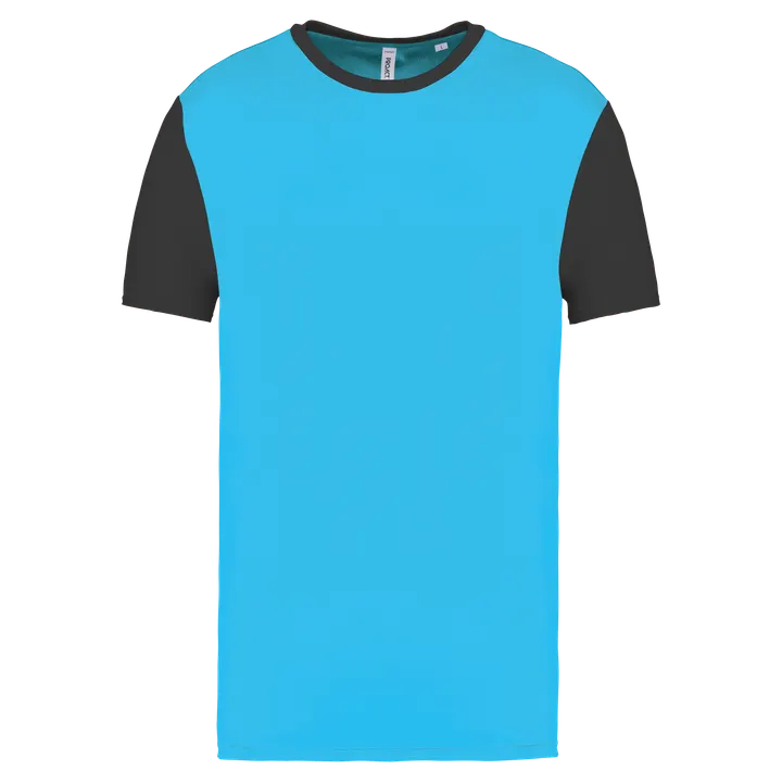Unisex-Multisport-Kurzarmtrikot zweifarbig Light Turquoise / Dark Grey
