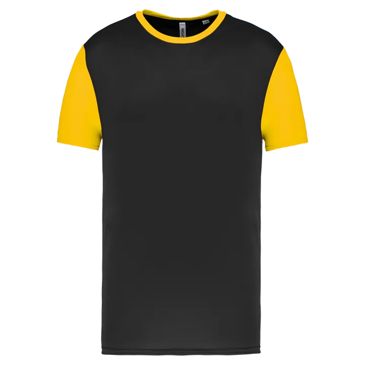 Kinder-Multisport-Kurzarmtrikot zweifarbig Black / Sporty Yellow