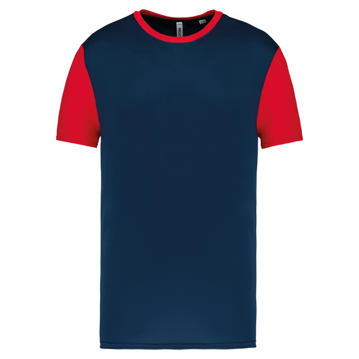 Kinder-Multisport-Kurzarmtrikot zweifarbig Sporty Navy / Sporty Red