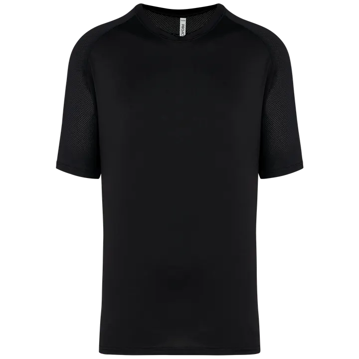 Zweifarbiges Padel Herren-T-Shirt mit Raglanärmeln Black