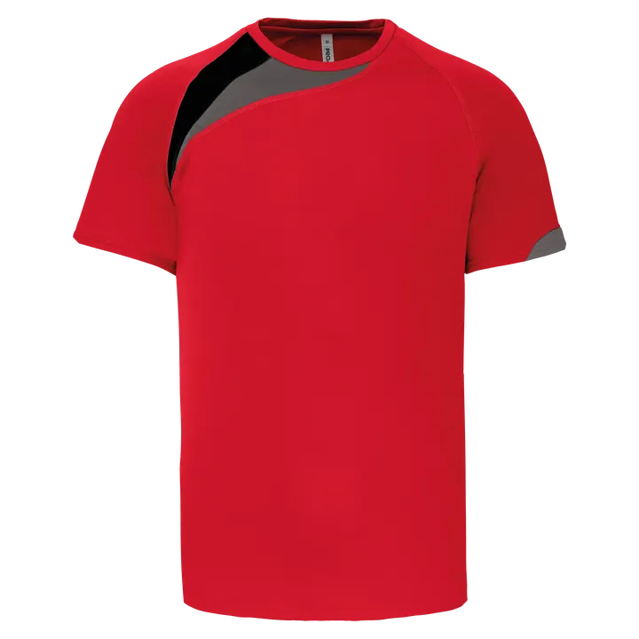 Maillot multisport manches courtes unisexe Sporty red/Black/Storm grey