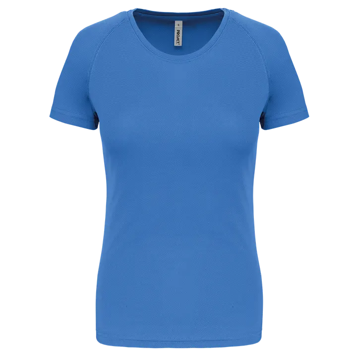 Damen Basic Sport Funktionsshirt Kurzarm Aqua Blue