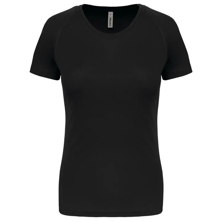 Damen Basic Sport Funktionsshirt Kurzarm Black