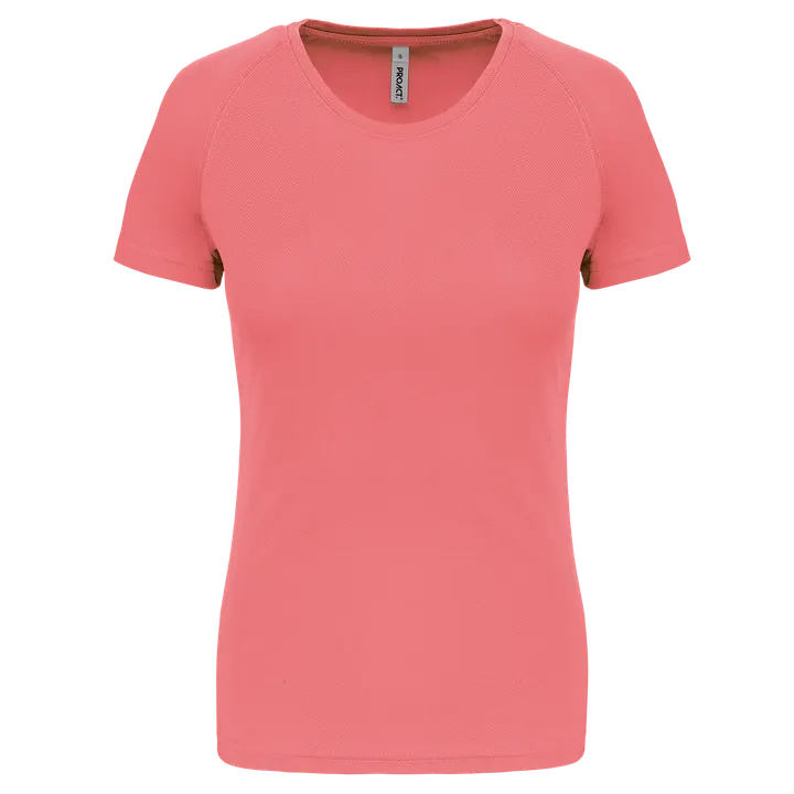 Damen Basic Sport Funktionsshirt Kurzarm Coral