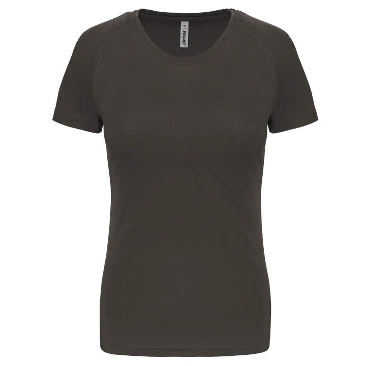 Damen Basic Sport Funktionsshirt Kurzarm Dark Grey