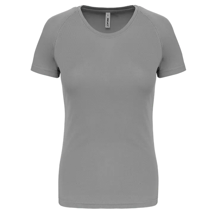 Damen Basic Sport Funktionsshirt Kurzarm Fine Grey