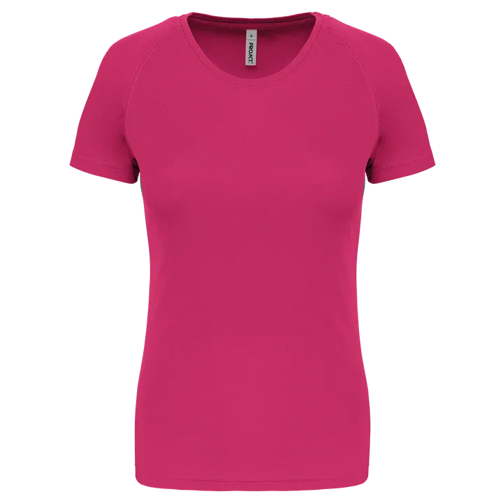 Damen Basic Sport Funktionsshirt Kurzarm Fuchsia