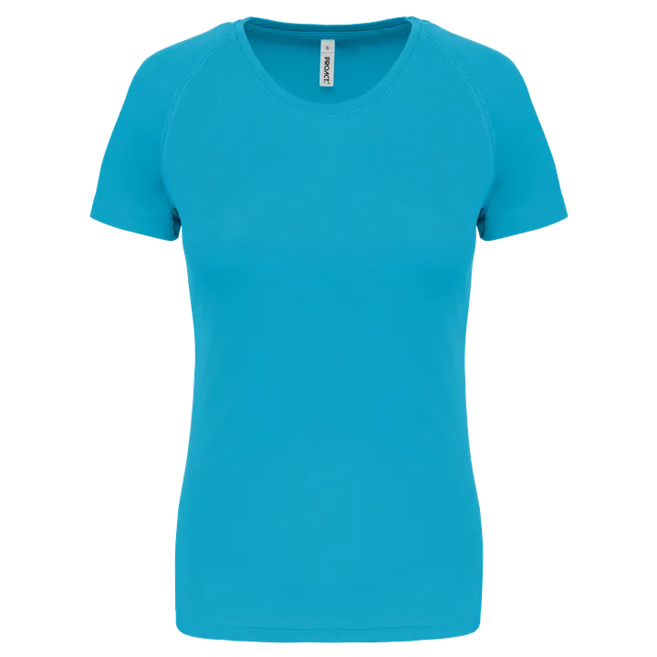 Damen Basic Sport Funktionsshirt Kurzarm Light Turquoise