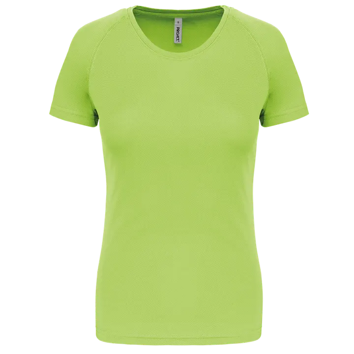 Damen Basic Sport Funktionsshirt Kurzarm Lime