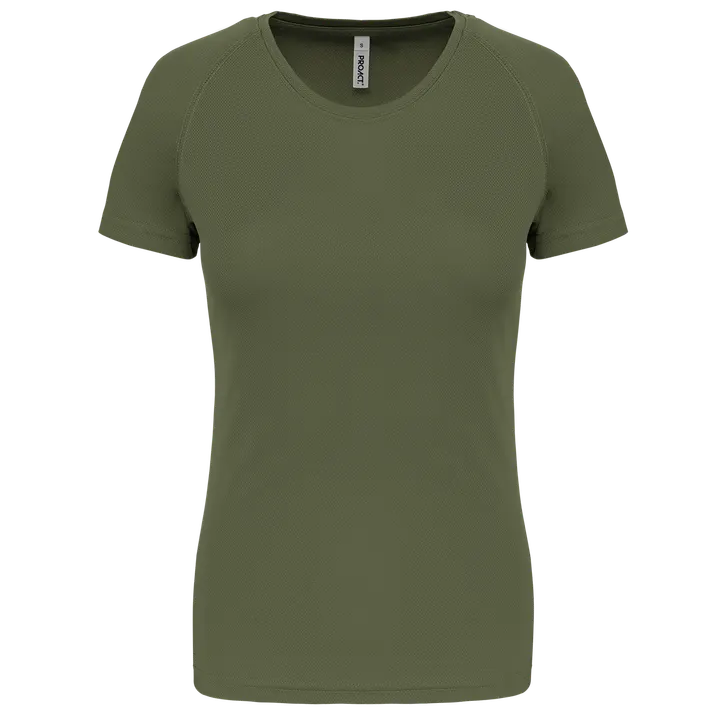 Damen Basic Sport Funktionsshirt Kurzarm Olive