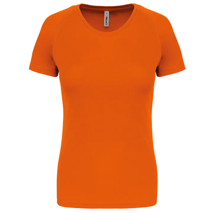 Damen Basic Sport Funktionsshirt Kurzarm Orange