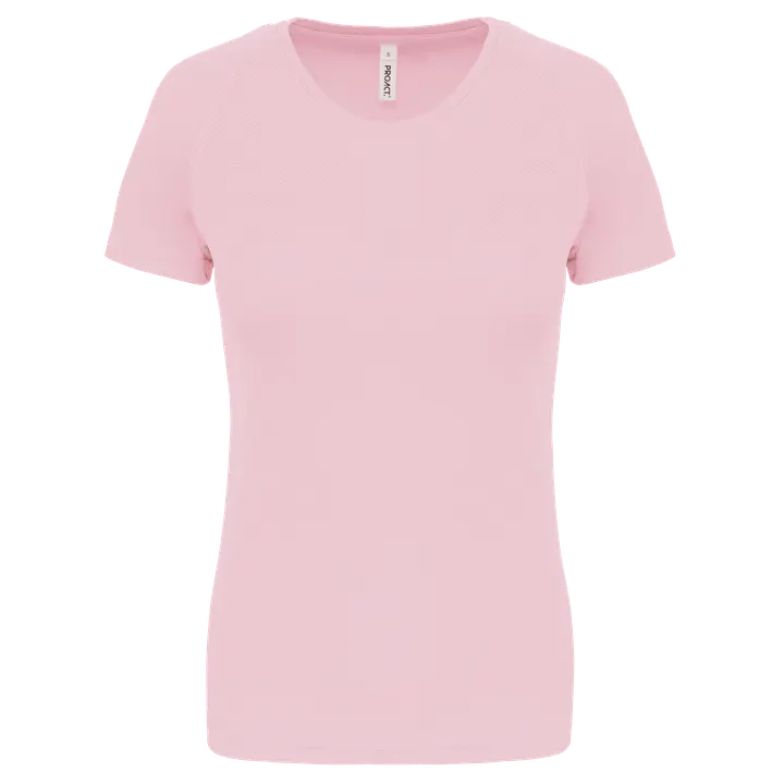 Damen Basic Sport Funktionsshirt Kurzarm Pale Pink