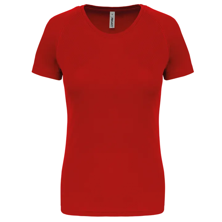 Damen Basic Sport Funktionsshirt Kurzarm Red