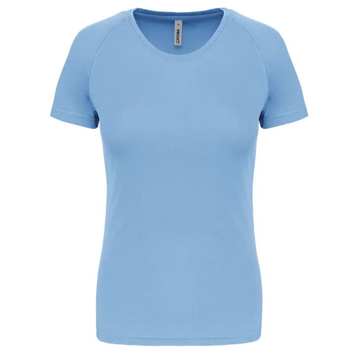Damen Basic Sport Funktionsshirt Kurzarm Sky Blue