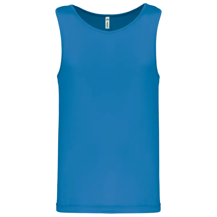 Herren Basic Sport Funktionsshirt ärmellos Aqua Blue