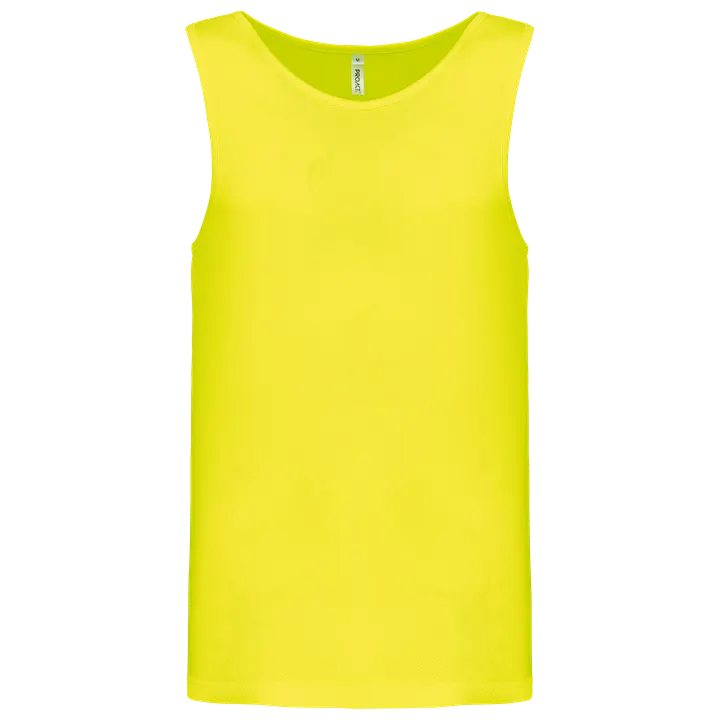 Herren Basic Sport Funktionsshirt ärmellos Fluorescent Yellow