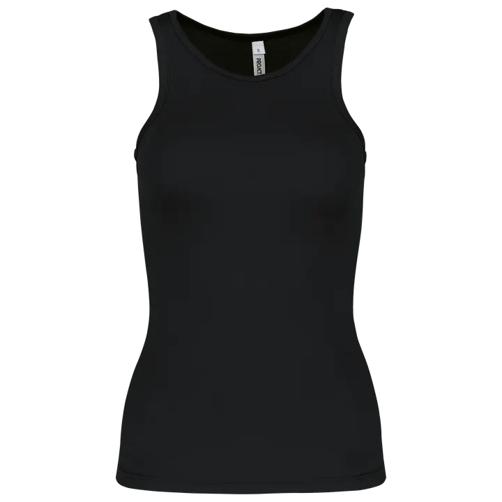 Damen Basic Sport Funktionsshirt ärmellos Black