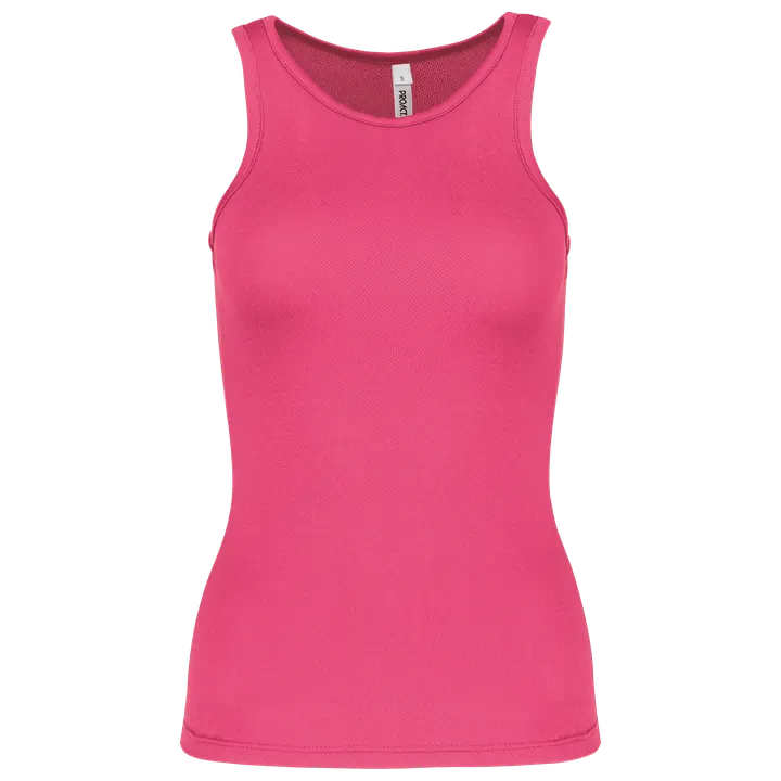 Damen Basic Sport Funktionsshirt ärmellos Fluorescent Pink